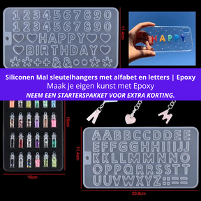 Siliconen Mal sleutelhangers met alfabet en letters | Epoxy