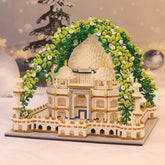 Taj Mahal Met Bloemen Groen Bouwblokjes