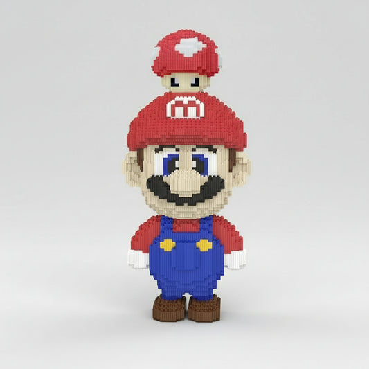 Rode loodgieter met paddenstoel | Bouwsteentjes