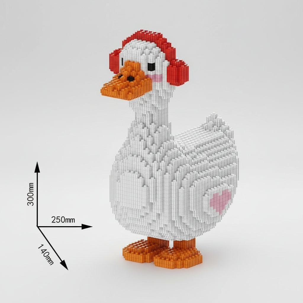 Gans met koptelefoon | Bouwsteentjes