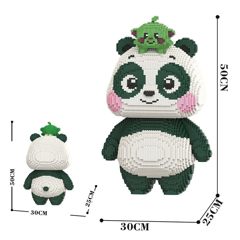 Mega Panda met Beestje | Bouwsteentjes