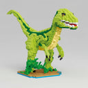 Velociraptor op bouwplaat | Bouwsteentjes