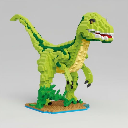 Velociraptor Op Bouwplaat Bouwblokjes