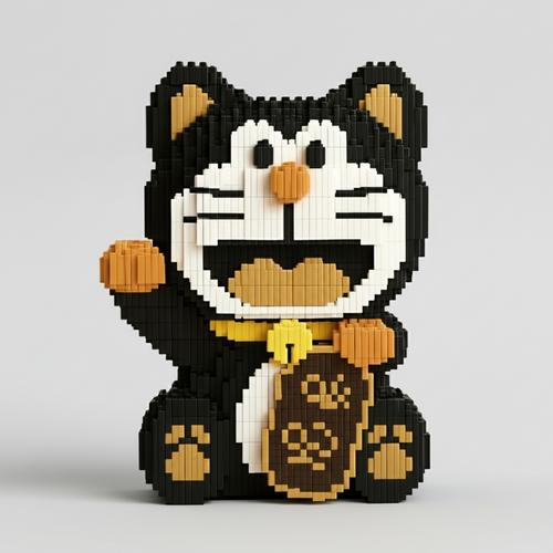 MEGA Zwaaiende kat | Bouwsteentjes