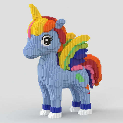 Blauwe Eenhoorn | Bouwsteentjes