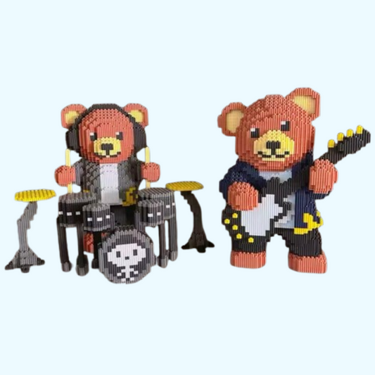 Knuffel beer rockster  | Bouwsteentjes
