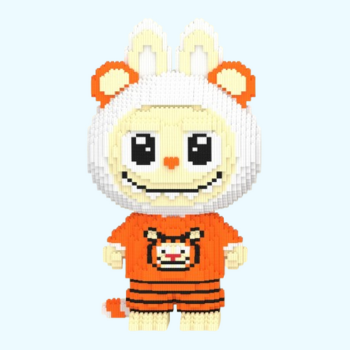 Oranje labubu | Bouwsteentjes