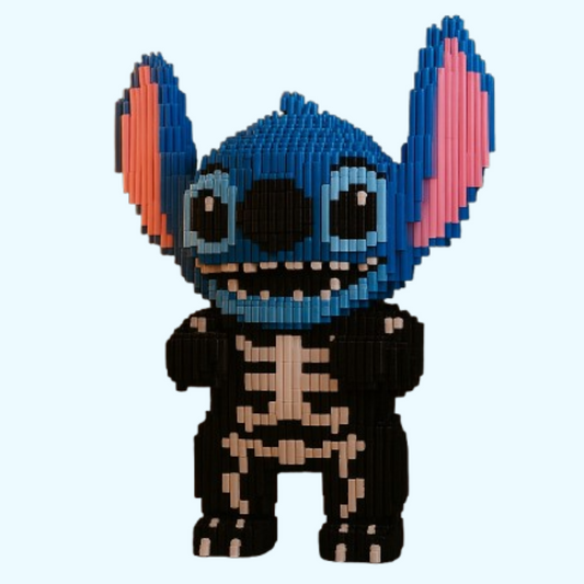 Blauw wezen in Halloweenpak | Bouwsteentjes
