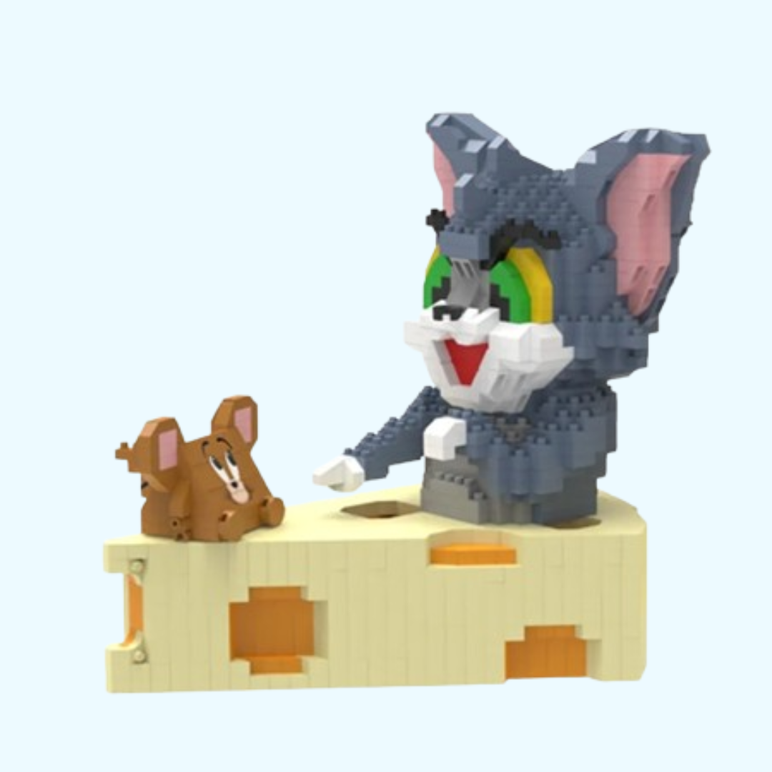 Kat & Muis in kaasblok | Bouwsteentjes