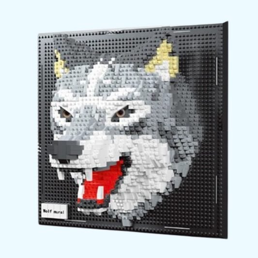 Wolf op Bouwplaat | Bouwsteentjes