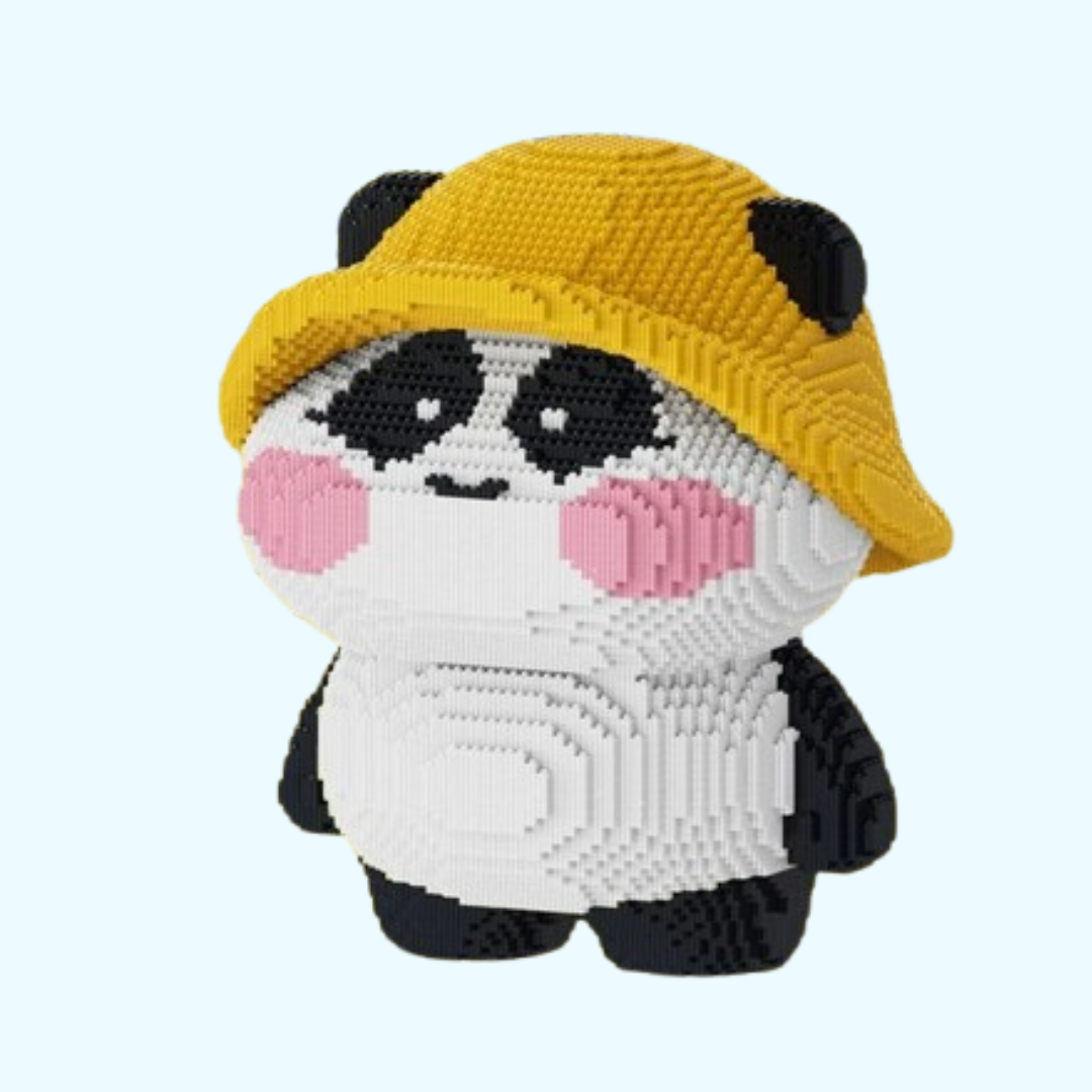 Panda met hoed | Bouwsteentjes
