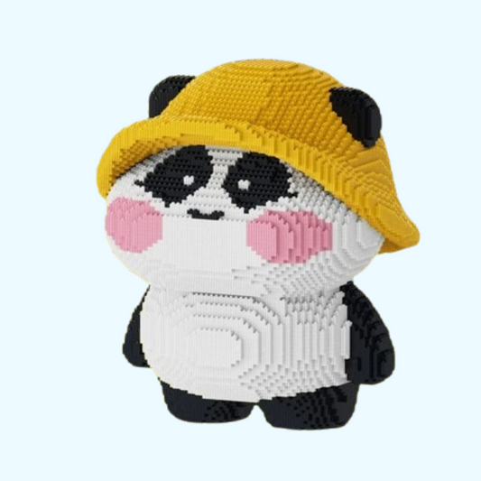 Panda met hoed | Bouwsteentjes
