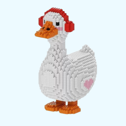 Gans met koptelefoon | Bouwsteentjes