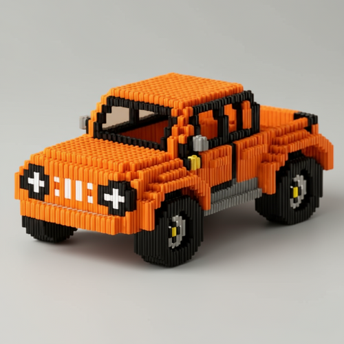 Oranje Truck | Bouwsteentjes