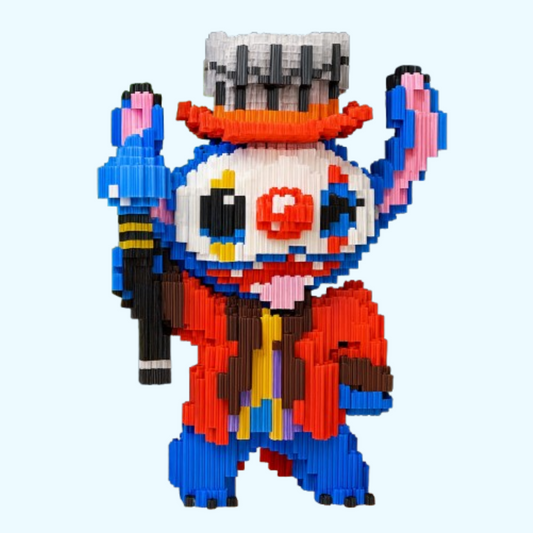 Blauw wezen als Clown | Bouwsteentjes