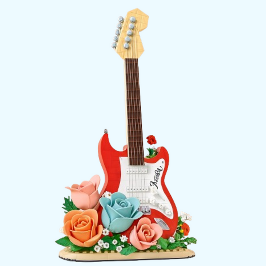 Gitaar met bloemen | Bouwsteentjes