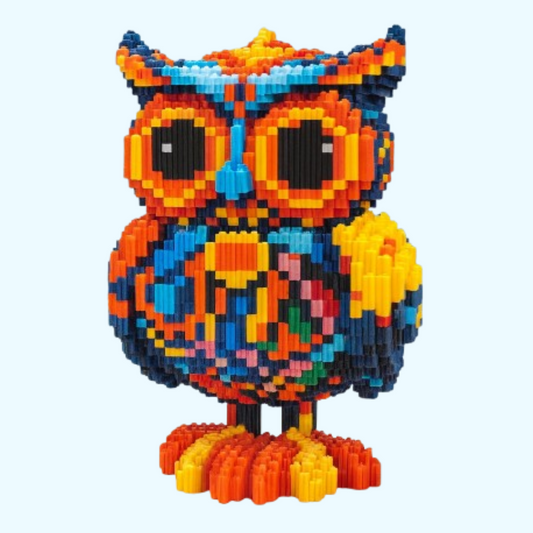 Gekleurde uil | Bouwsteentjes