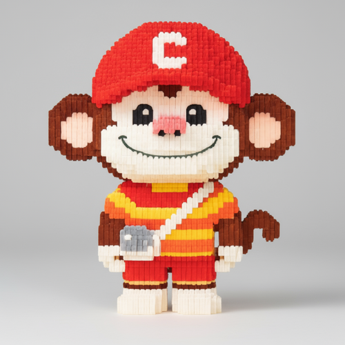 Aap met pet | Bouwsteentjes